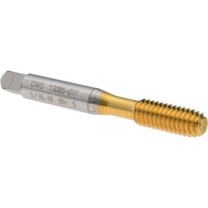 BALAX Thread Forming Tap: 5/16-18 UNC, 3B Class of Fit, Bottoming Chamfer, High-Speed Steel, Titanium Nitride Finish 13085-01T