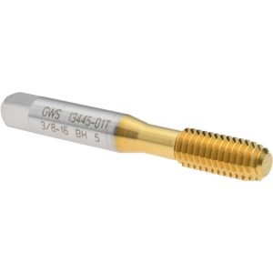 BALAX Thread Forming Tap: 3/8-16 UNC, Bottoming Chamfer, High-Speed Steel, Titanium Nitride Finish 13445-01T
