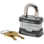MASTER LOCK Padlock: Laminated Steel, Keyed Different, 1-9/16" Wide 3
