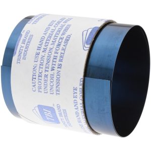 TRINITY BRAND INDUSTRIES Shim Stock: 0.002'' Thick, 50'' Long, 3" Wide, 1095 High Carbon,Blue Tempered Spring Steel M-3BLT50-2