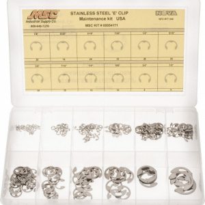 NOVA FASTENERS CO.INC. 206 Piece, 1/8 to 7/8", Stainless Steel, E Style External Retaining Ring Assortment NFC-KIT246