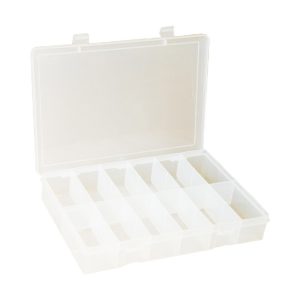 DURHAM 12 Compartment Clear Small Parts Compartment Box LP12-CLEAR