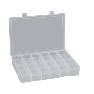DURHAM 24 Compartment Clear Small Parts Compartment Box LP24-CLEAR