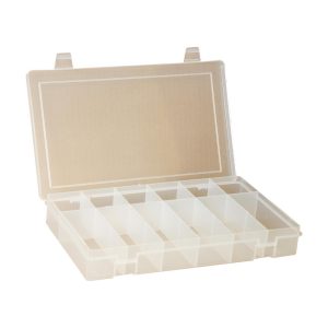 DURHAM 12 Compartment Clear Small Parts Compartment Box SPOS12-CLR