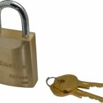MASTER LOCK Padlock: Brass, Keyed Different, 1-31/32" High, 1-9/16" Wide 6830