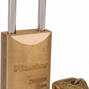 MASTER LOCK Padlock: Brass, 2-11/32" High, 1-9/16" Wide 6830LF