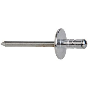RIVETKING Blind Rivet: Size 62-64, Large Flange Head, Aluminum Body, Steel Mandrel ABS62-64LRTP250