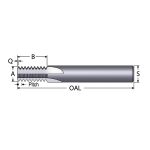 SCIENTIFIC CUTTING TOOLS Straight Flute Thread Mill: 1/4-28, Internal, 3 Flutes, 1/4" Shank Dia, Solid Carbide TM187-28A