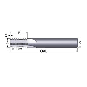 SCIENTIFIC CUTTING TOOLS Straight Flute Thread Mill: 1/4-28, Internal, 3 Flutes, 1/4" Shank Dia, Solid Carbide TM187-28A