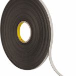 3M Black Double-Sided Polyethylene Foam Tape: 1/2" Wide, 72 yd Long, 1/32" Thick, Rubber Adhesive 7000123700