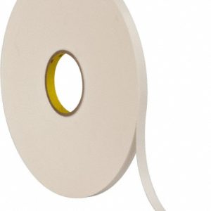 3M White Double-Sided Polyethylene Foam Tape: 1/2" Wide, 72 yd Long, 1/32" Thick, Rubber Adhesive 7000123601