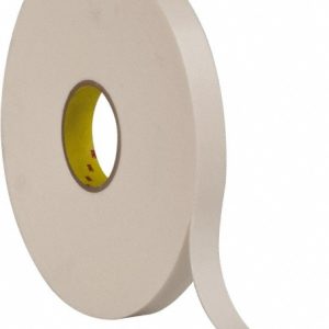 3M White Double-Sided Polyethylene Foam Tape: 1" Wide, 36 yd Long, 1/16" Thick, Rubber Adhesive 7000123600