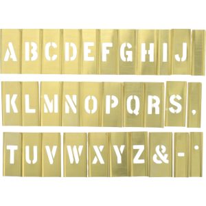 C.H. HANSON 92 Piece, 1 Inch Character Size, Brass Stencil 10148