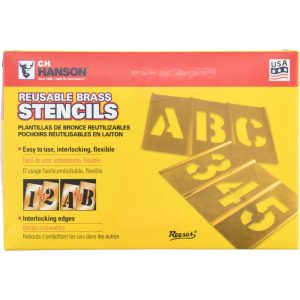 C.H. HANSON 45 Piece, 3 Inch Character Size, Brass Stencil 10073