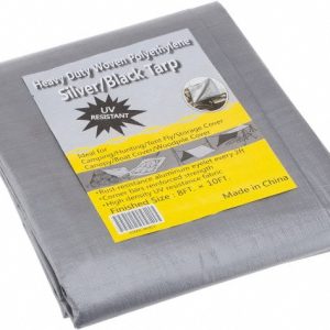 VALUE COLLECTION Tarp/Dust Cover: Black & Silver, Polyethylene, 10' Long x 8' Wide, 11 to 12 mil KSMSCSB0810