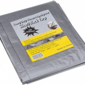VALUE COLLECTION Tarp/Dust Cover: Black & Silver, Polyethylene, 12' Long x 10' Wide, 11 to 12 mil KSMSCSB1012