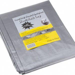 VALUE COLLECTION Tarp/Dust Cover: Black & Silver, Polyethylene, 16' Long x 12' Wide, 11 to 12 mil KSMSCSB1216