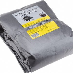 VALUE COLLECTION Tarp/Dust Cover: Black & Silver, Polyethylene, 40' Long x 20' Wide, 11 to 12 mil KSMSCSB2040