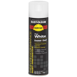 RUST-OLEUM Enamel Spray Paint: White, Flat, 15 oz V2190838