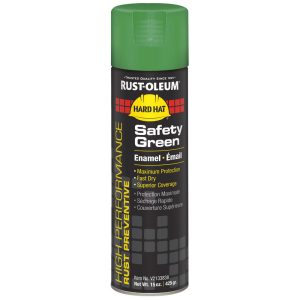 RUST-OLEUM Enamel Spray Paint: Safety Green, Gloss, 15 oz V2133838