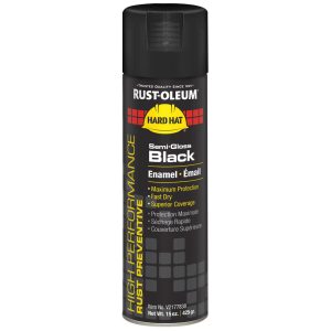 RUST-OLEUM Rustproof Enamel Spray Paint: Black, Semi-Gloss, 15 oz V2177838