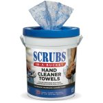 SCRUBS SCRUBS in-a-Bucket® Hand Cleaner Towels, Pre-Moistened, Center Pull Canister, Blue 42272