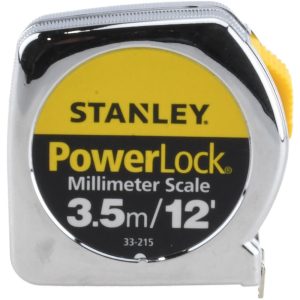 STANLEY Tape Measure: 12' Long, 1/2" Width, Yellow Blade 33-215