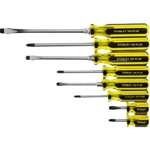 STANLEY Screwdriver Set: 8 Pc, Phillips, Slotted & Stubby 66-158-A