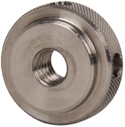 GIBRALTAR 5/16-18" UNC Thread, Uncoated, Stainless Steel Round Knurled Check Nut KN-31SS-G