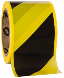 ACCUFORMNMC 200' Long x 3" Wide Roll, Polyethylene, Black & Yellow Barricade Tape PT65-200