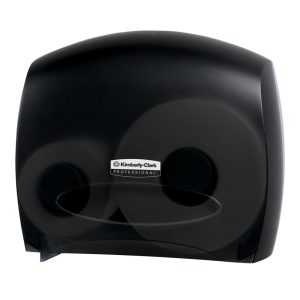 KIMBERLY-CLARK PROFESSIONAL Jumbo Roll Toilet Paper Dispenser with Stub Roll, Black, 16.0" x 13.88" x 5.75" 09507