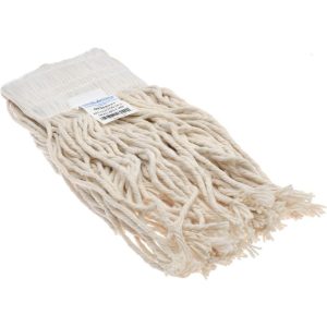 PRO-SOURCE Wet Mop Cut: Clamp Jaw, Medium, White Mop, Cotton 00352021