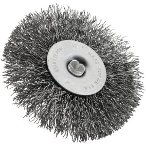 VALUE COLLECTION Wheel Brush: 3" Wheel Dia, 1/4" Face Width, 0.0140" Wire Dia, Crimped PB84024