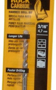 DEWALT 3/16" Diam, Round with Flats Shank, Carbide-Tipped Rotary & Hammer Drill Bit DW5222