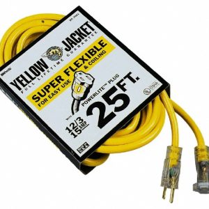 SOUTHWIRE 25', 12/3 Gauge/Conductors, Yellow Outdoor Extension Cord 2883
