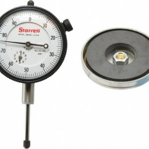 STARRETT Dial Indicator & Base Kit: 0-100 Dial Reading 87032B-S