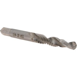 VALUE COLLECTION Combination Drill Tap: 1/4-20, H3, 2 Flutes, High Speed Steel X789 1/4-20