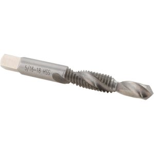 VALUE COLLECTION Combination Drill Tap: 5/16-18, H3, 2 Flutes, High Speed Steel X789 5/16-18