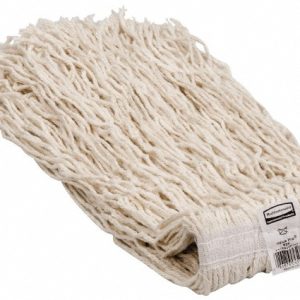 RUBBERMAID Wet Mop Cut: Side Loading, Large, White Mop, Rayon FGV41800WH00