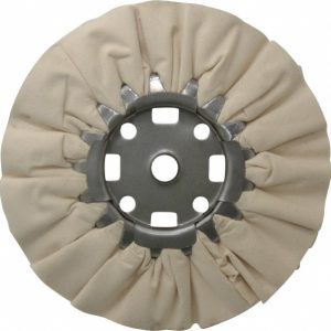 DIVINE BROTHERS Unmounted Ventilated Bias Buffing Wheel: 8" Dia, 1/2" Thick, 5/8" Arbor Hole Dia 300009AH