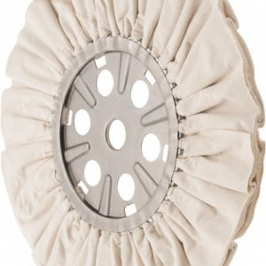 DIVINE BROTHERS Unmounted Ventilated Bias Buffing Wheel: 16" Dia, 1/2" Thick, 1-1/4" Arbor Hole Dia 300014AM