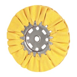 DIVINE BROTHERS Unmounted Ventilated Bias Buffing Wheel: 8" Dia, 1/2" Thick, 5/8" Arbor Hole Dia 300019AH