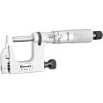 STARRETT 0 to 1 Inch Range, Carbide Face, Satin Chrome Coated, Mechanical Multi Anvil Micrometer 66430