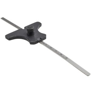 VALUE COLLECTION 0 to 6 Inch Rule Measurement Range, 15 to 45&deg; Angle Measurement Range, Steel Depth and Angle Gage DG/6