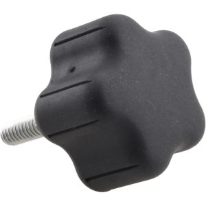 GIBRALTAR Lobed Knob: 1.52" Head Dia, 5 Points, Thermoplastic Elastomer, Black 5B40B923A8Z002G