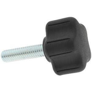 GIBRALTAR Lobed Knob: 1.52" Head Dia, 5 Points, Thermoplastic Elastomer, Black 5B40B943A8Z001G
