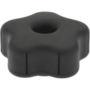 GIBRALTAR Lobed Knob: 2.26" Head Dia, 5 Points, Thermoplastic Elastomer, Black 5B60F210A8Z001G