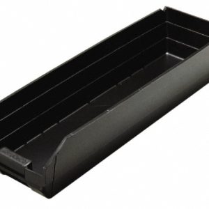 QUANTUM STORAGE Plastic Hopper Shelf Bin: Black QSB106CO