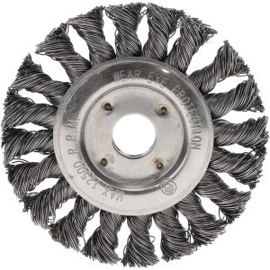 VALUE COLLECTION Wheel Brush: 4" Wheel Dia, 1/2" Face Width, 0.0120" Wire Dia, Knotted S00651927