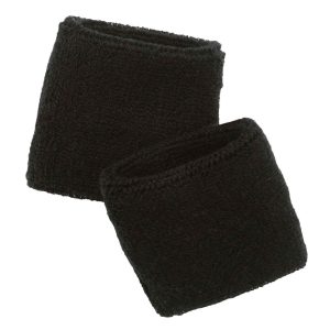ERGODYNE Wrist Bands: Black, Cotton Elastic, Universal 12402